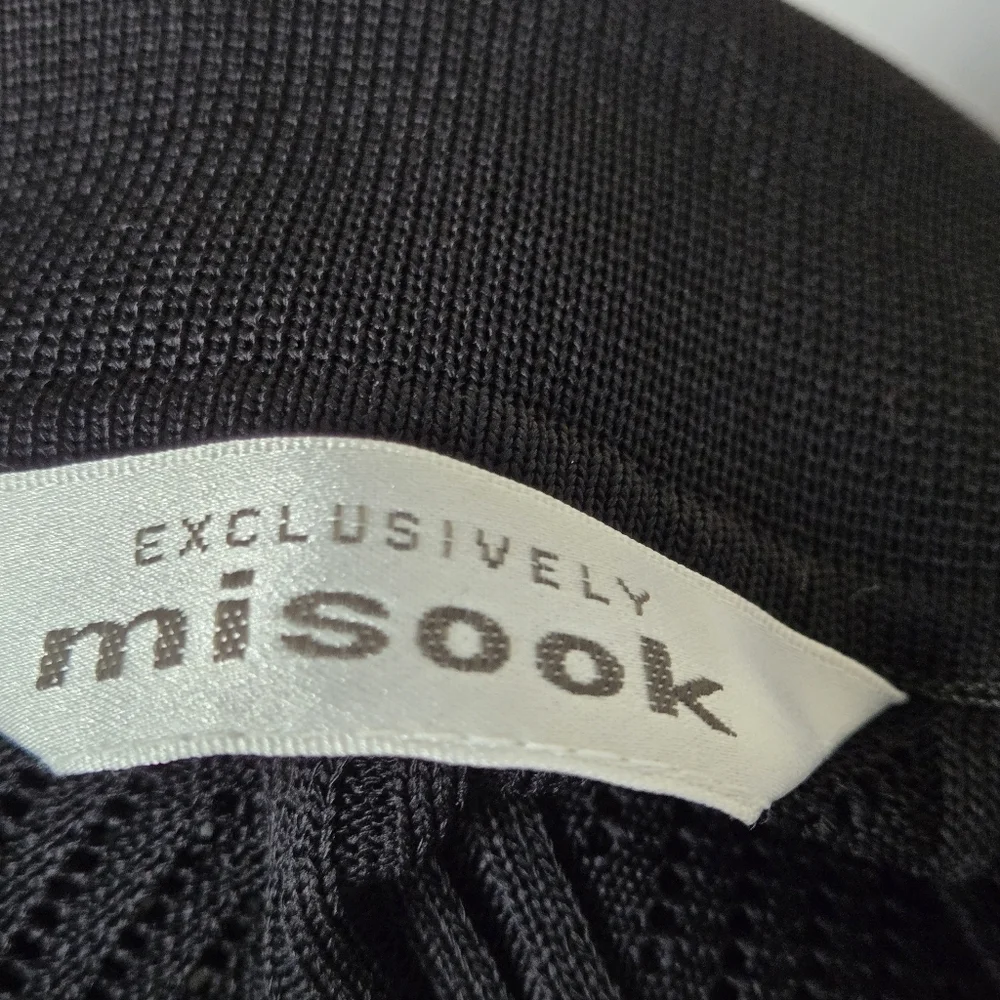 Exclusively Misook Black Sheer Open-Front Cardigan Duster